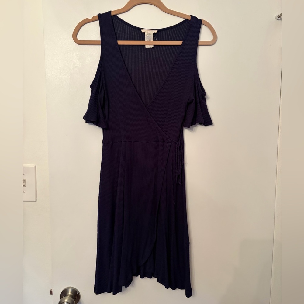 Navy Cold Shoulder Dress